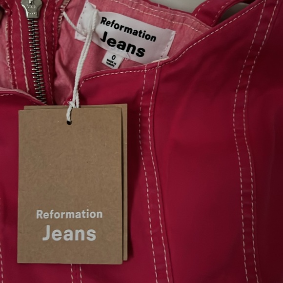 Reformation Hot Pink Bustier Mini Dress, 0 - Picture 3 of 4